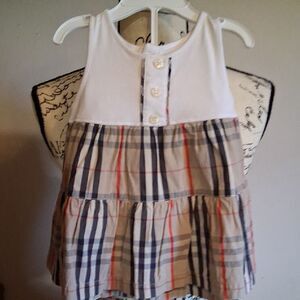 Burberry White and Plaid Kids Camisole
